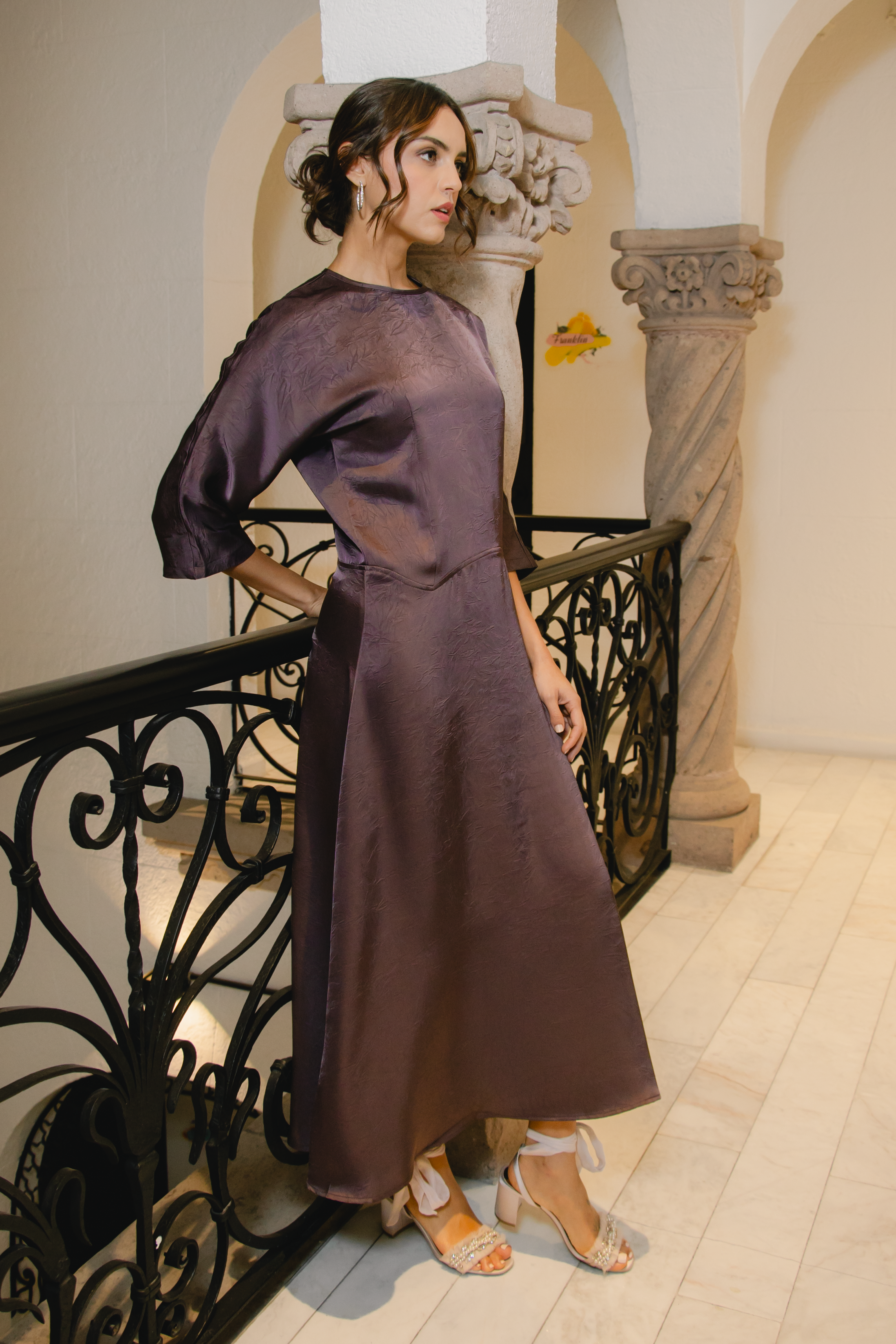 Crushed Satin Dress – Hana & Co