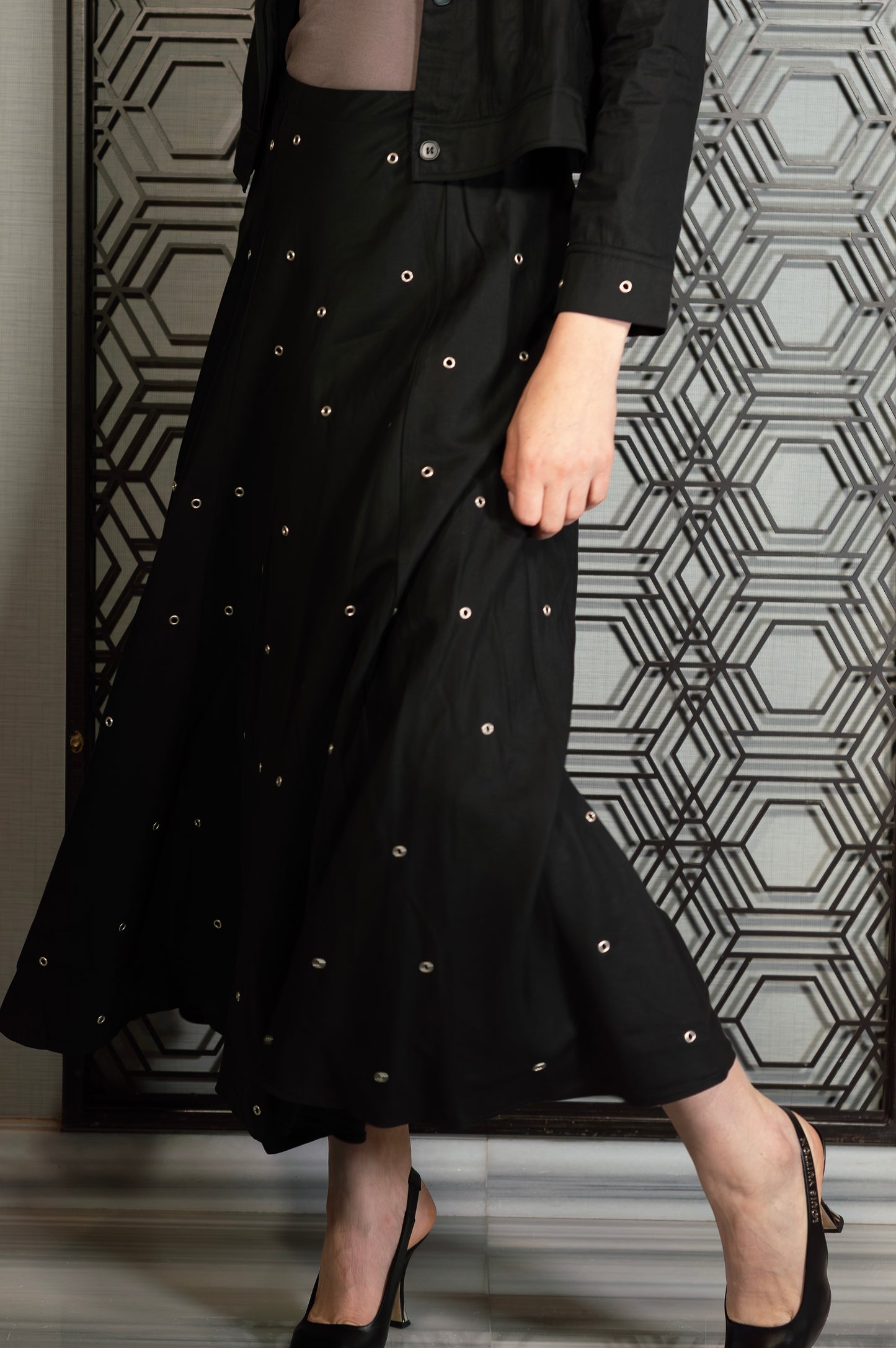 Metallic Bloom Skirt