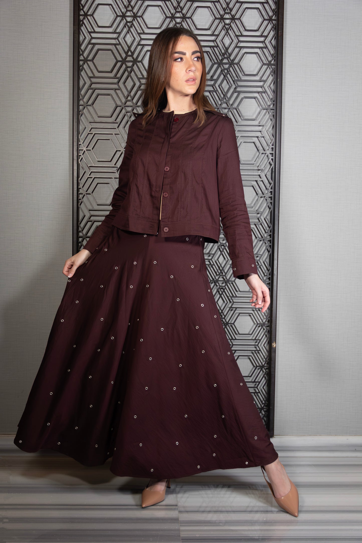 Metallic Bloom Skirt