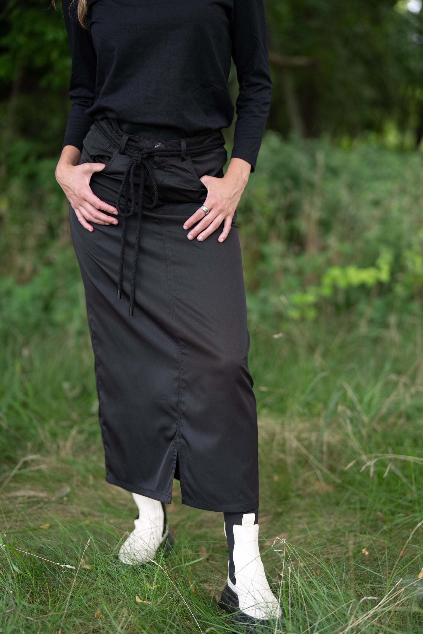 Olive Noir Maxi Skirt