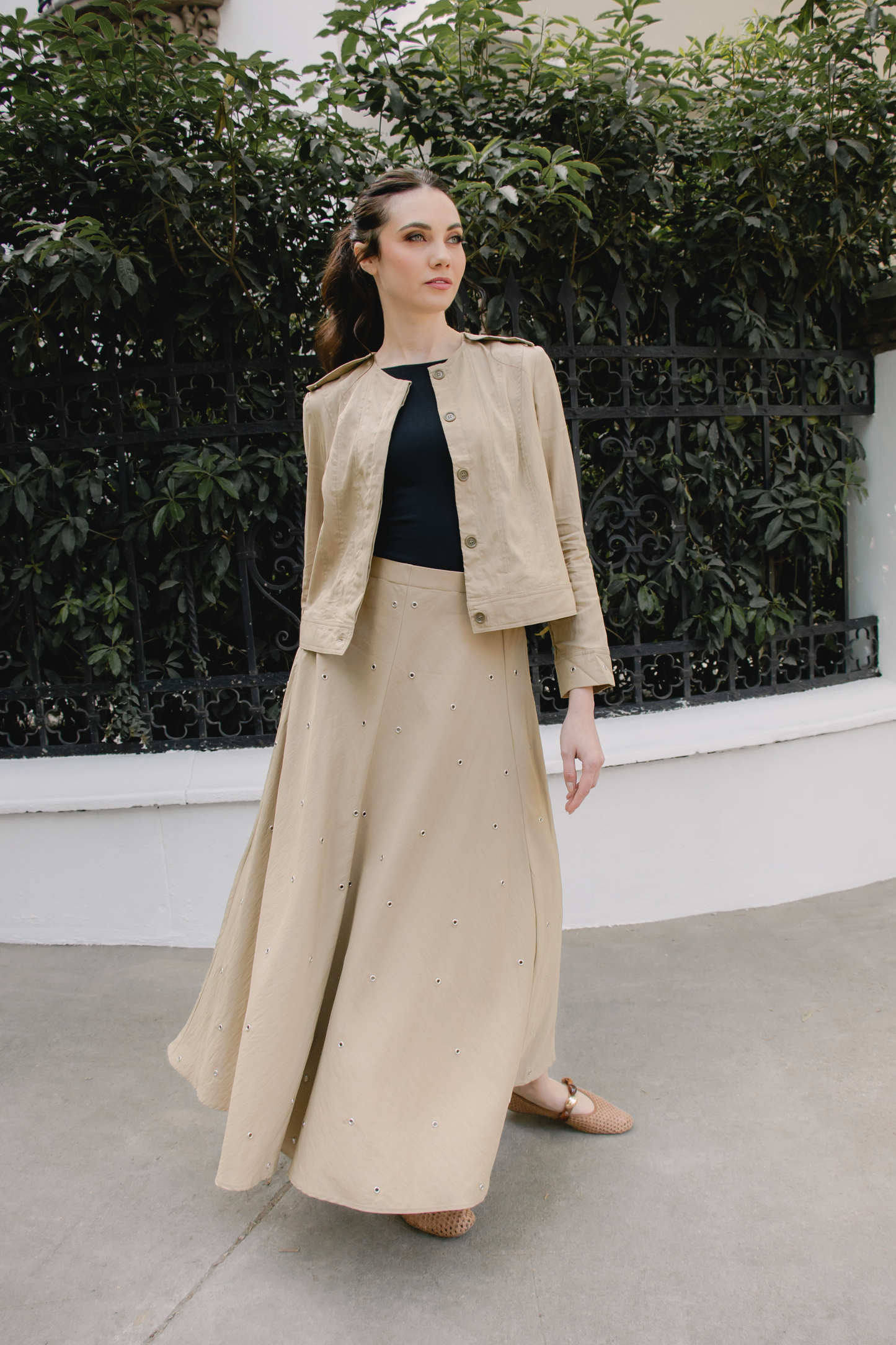 Metallic bloom skirt