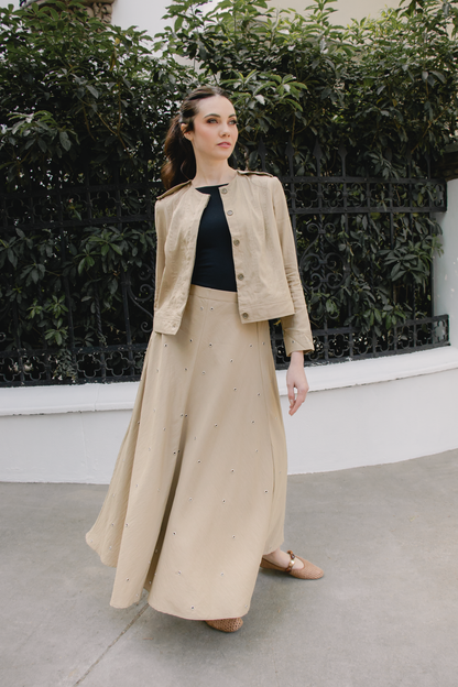 Metallic bloom skirt