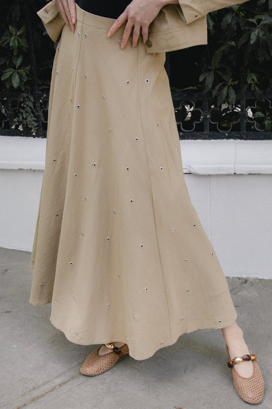 Metallic bloom skirt