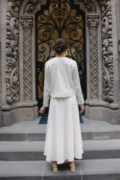 Metallic bloom skirt