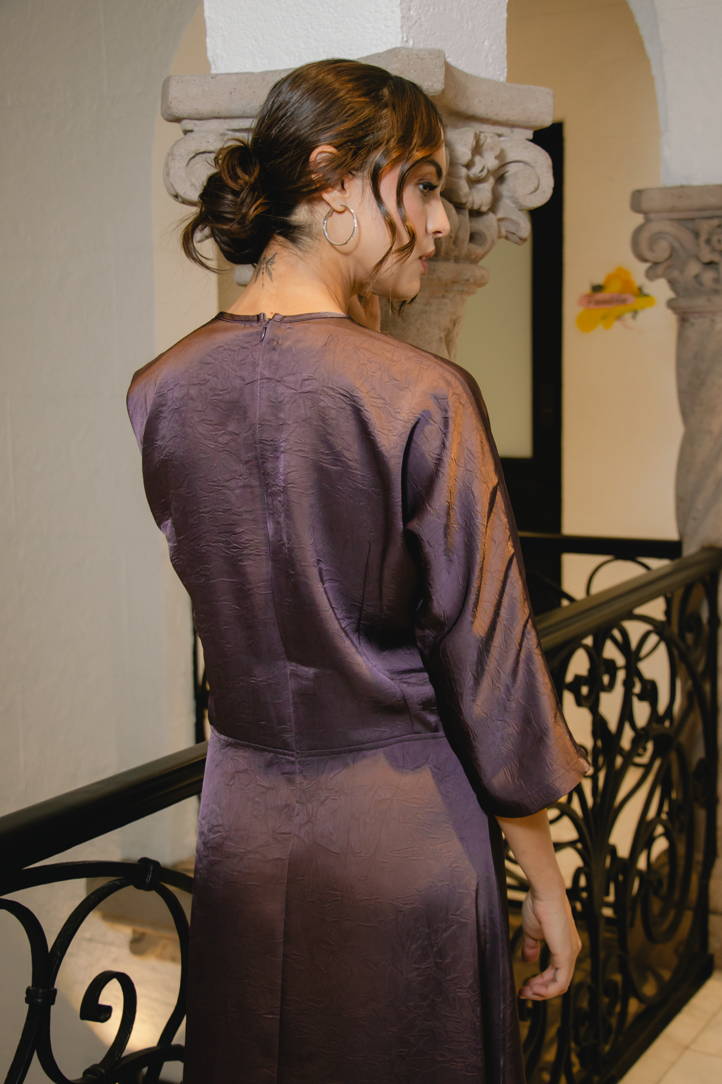 Crushed Satin Dress