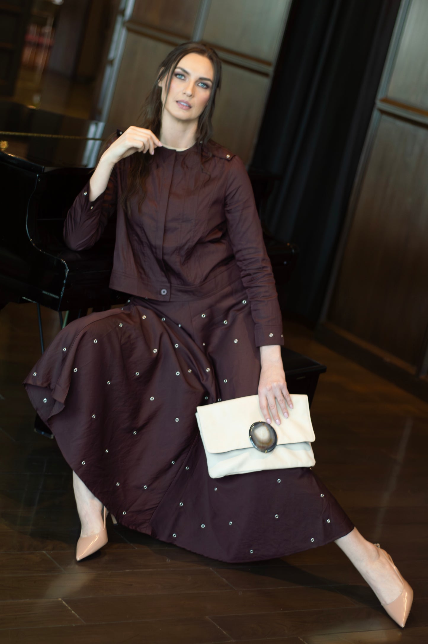 Metallic Bloom Skirt