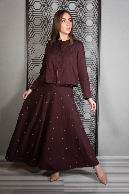 Metallic Bloom Skirt