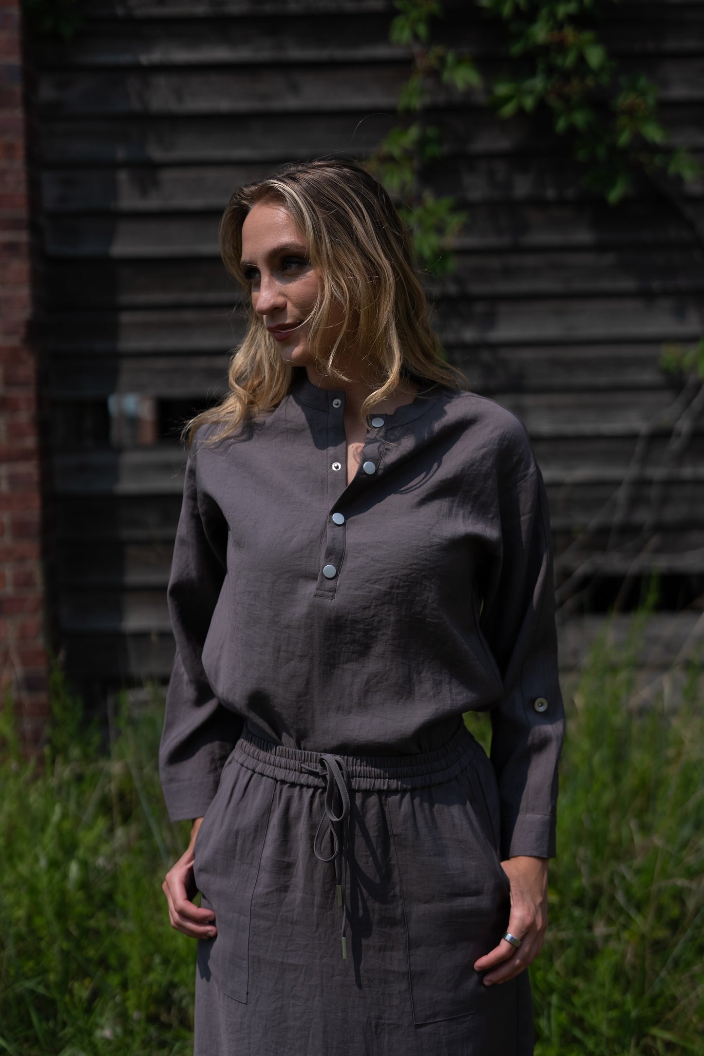 Urban Ease Front Button Top
