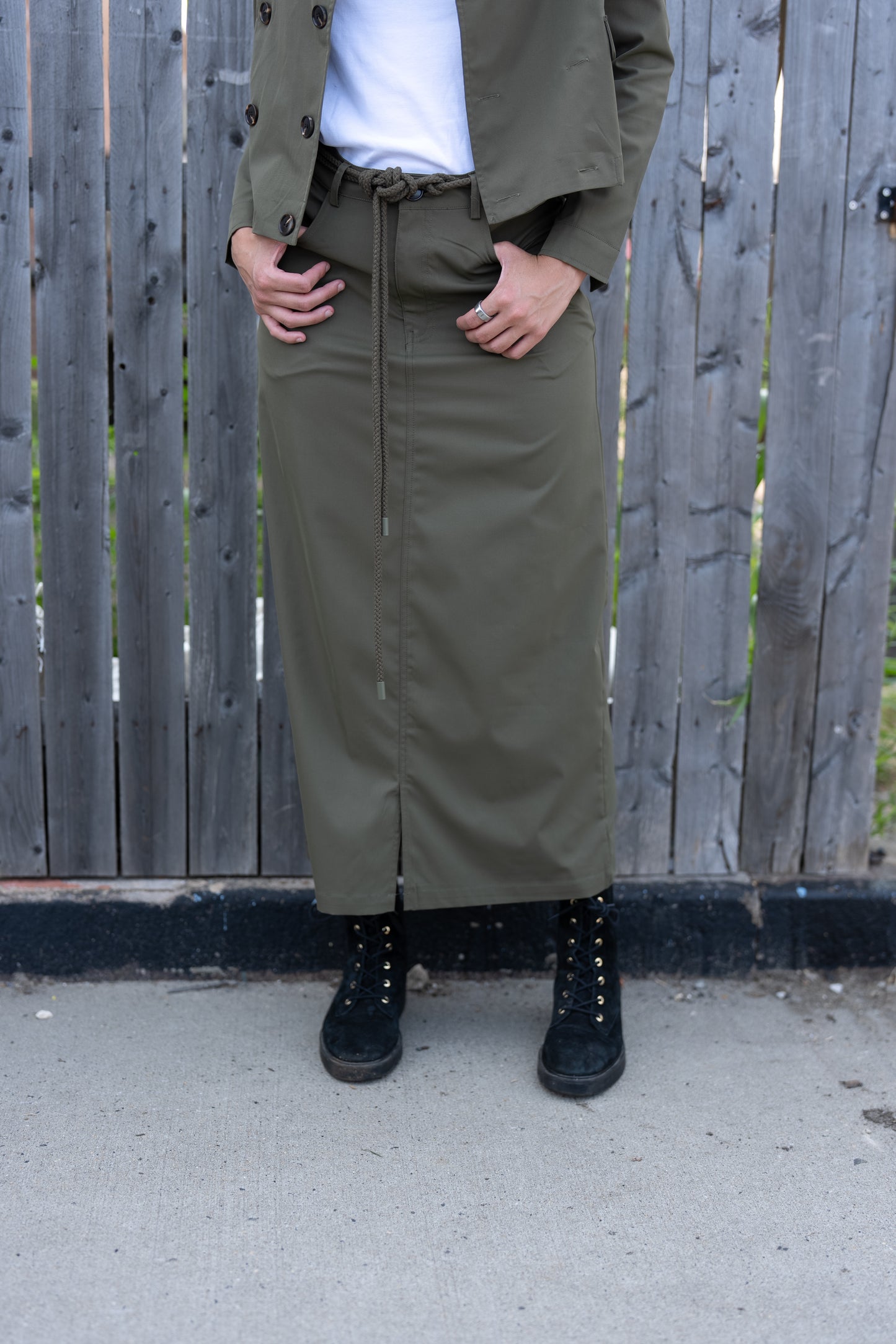 Olive Noir Maxi Skirt