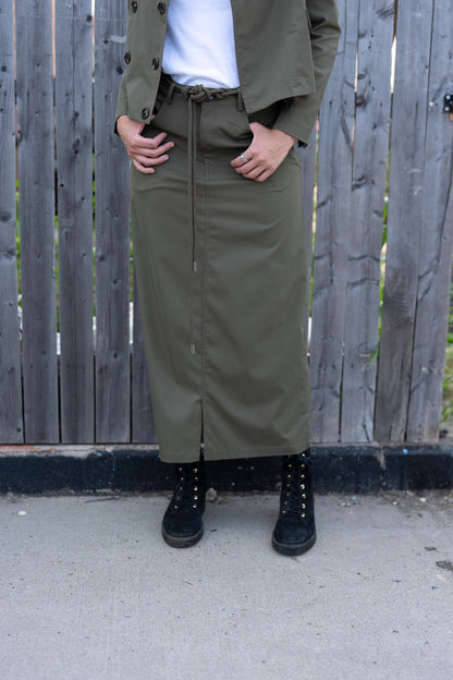 Olive Noir Maxi Skirt