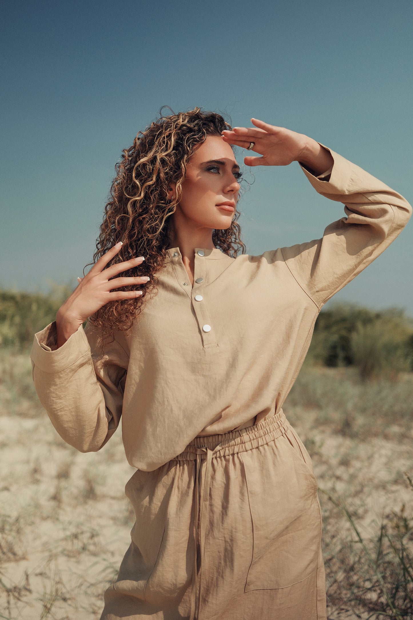Urban Ease Front Button Top