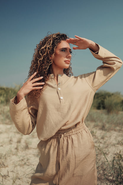 Urban Ease Front Button Top