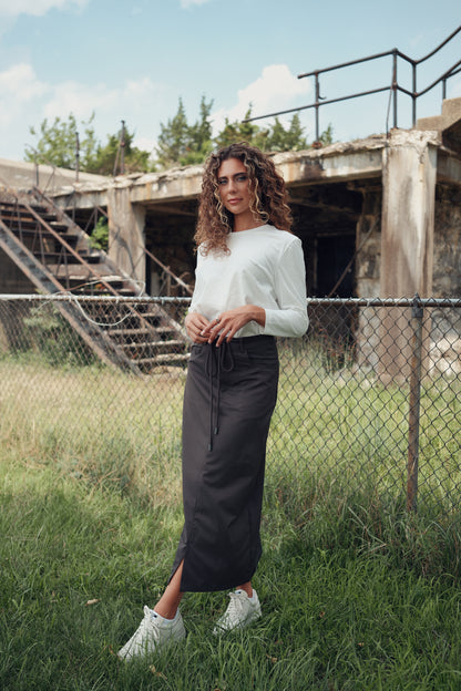 Olive Noir Maxi Skirt