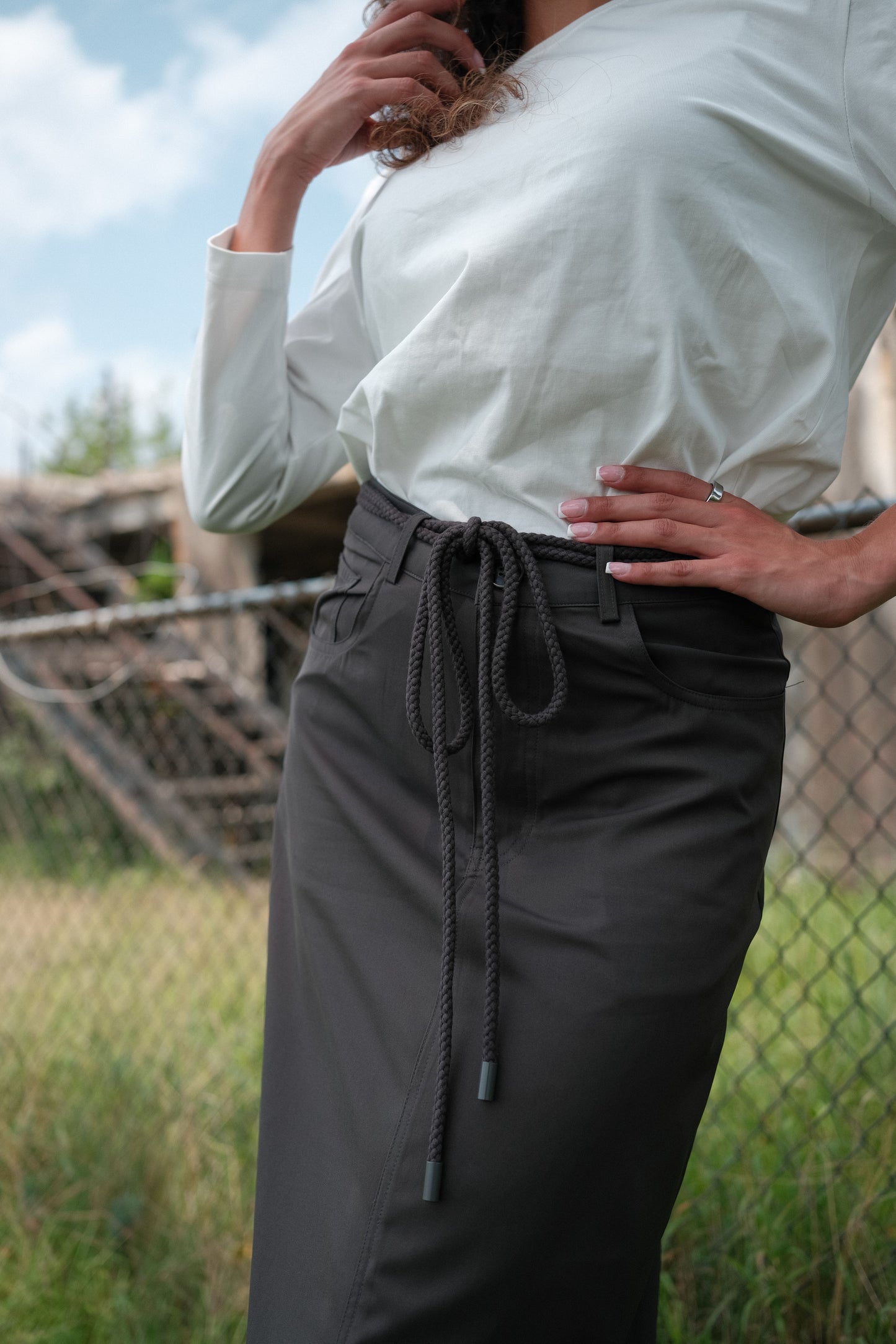 Olive Noir Maxi Skirt