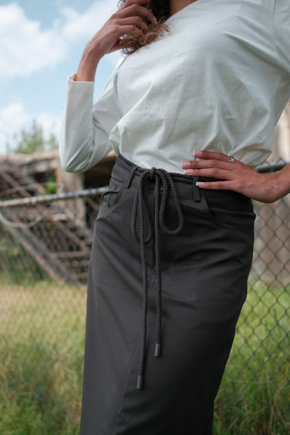 Olive Noir Maxi Skirt