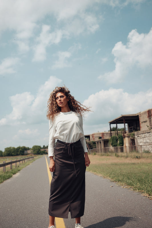 Olive Noir Maxi Skirt