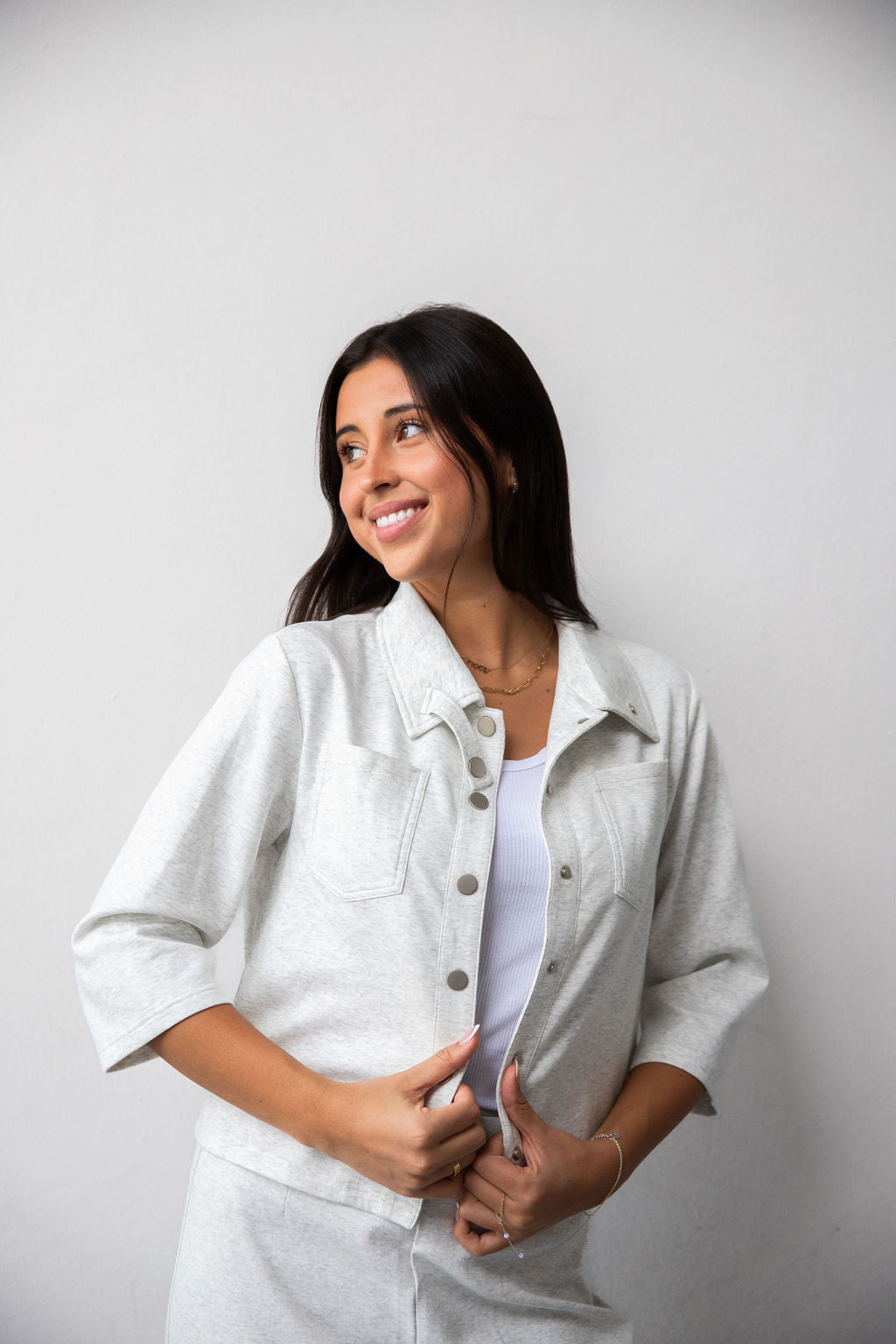 Dusty gray button shirt