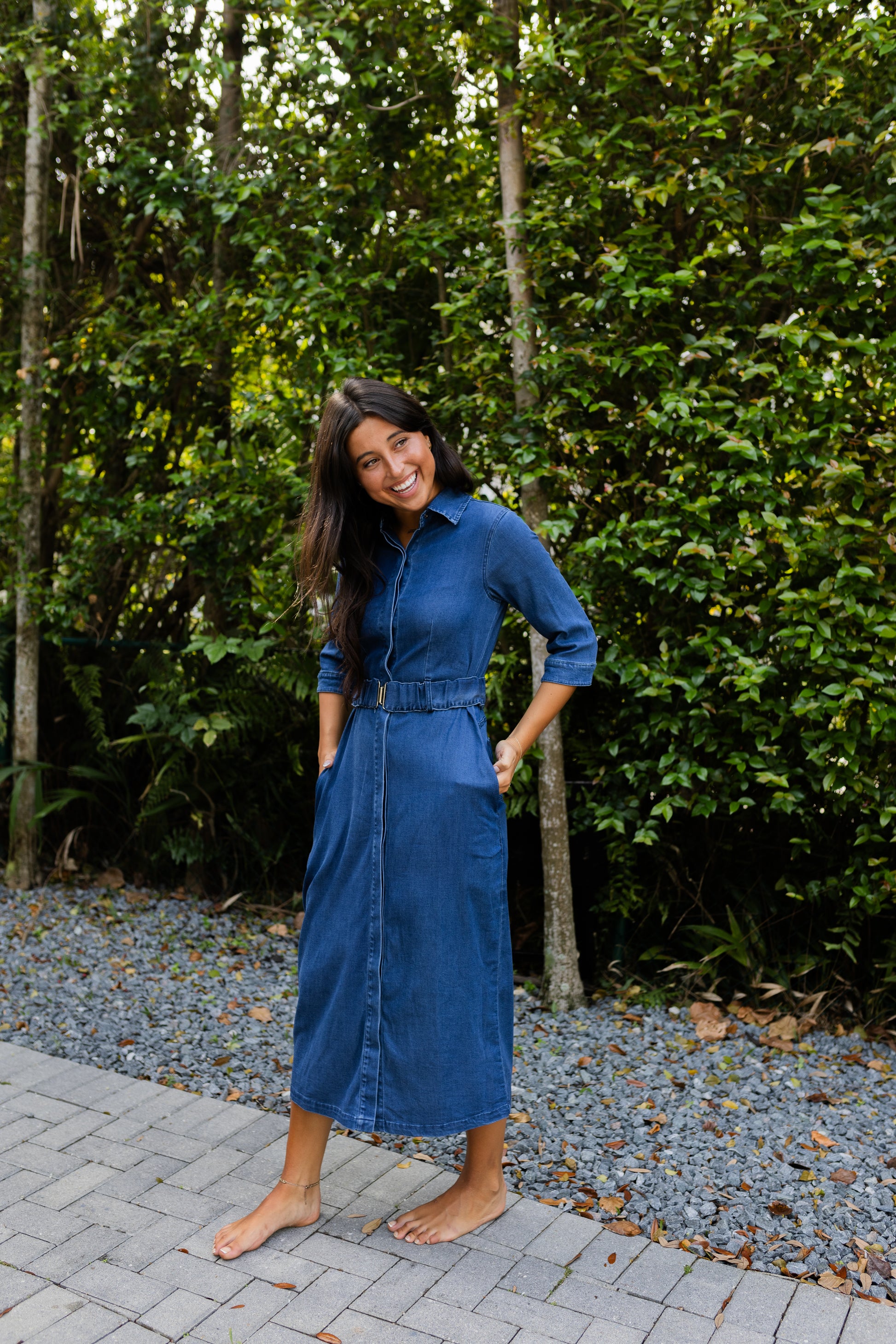 Belted Blues Maxi Dress Hana & Co Belted Blues Maxi Dress Hana & Co