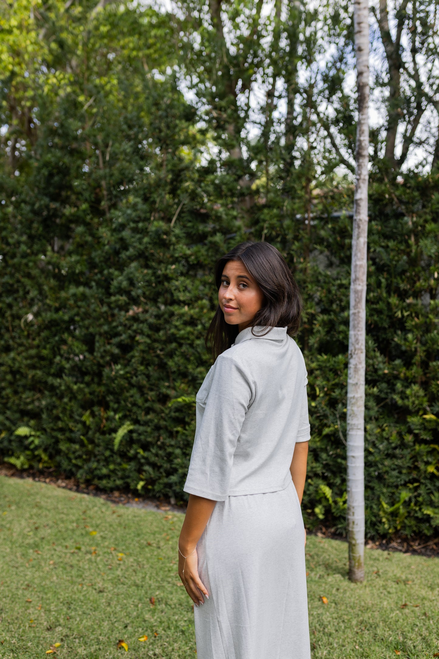 Dusty gray button shirt