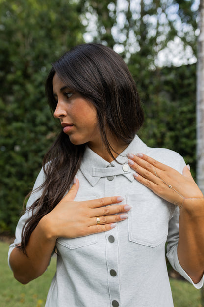 Dusty gray button shirt