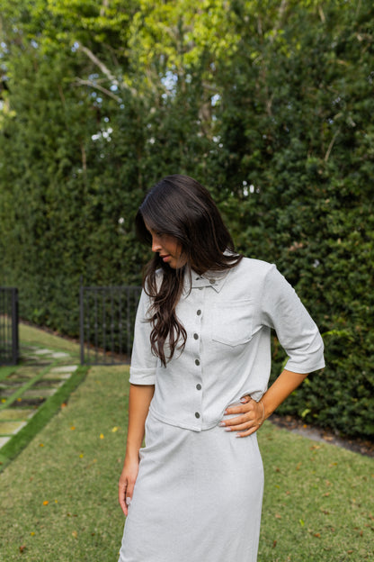 Dusty gray button shirt