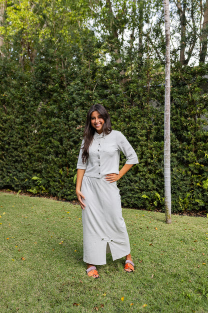 Dusty gray button shirt